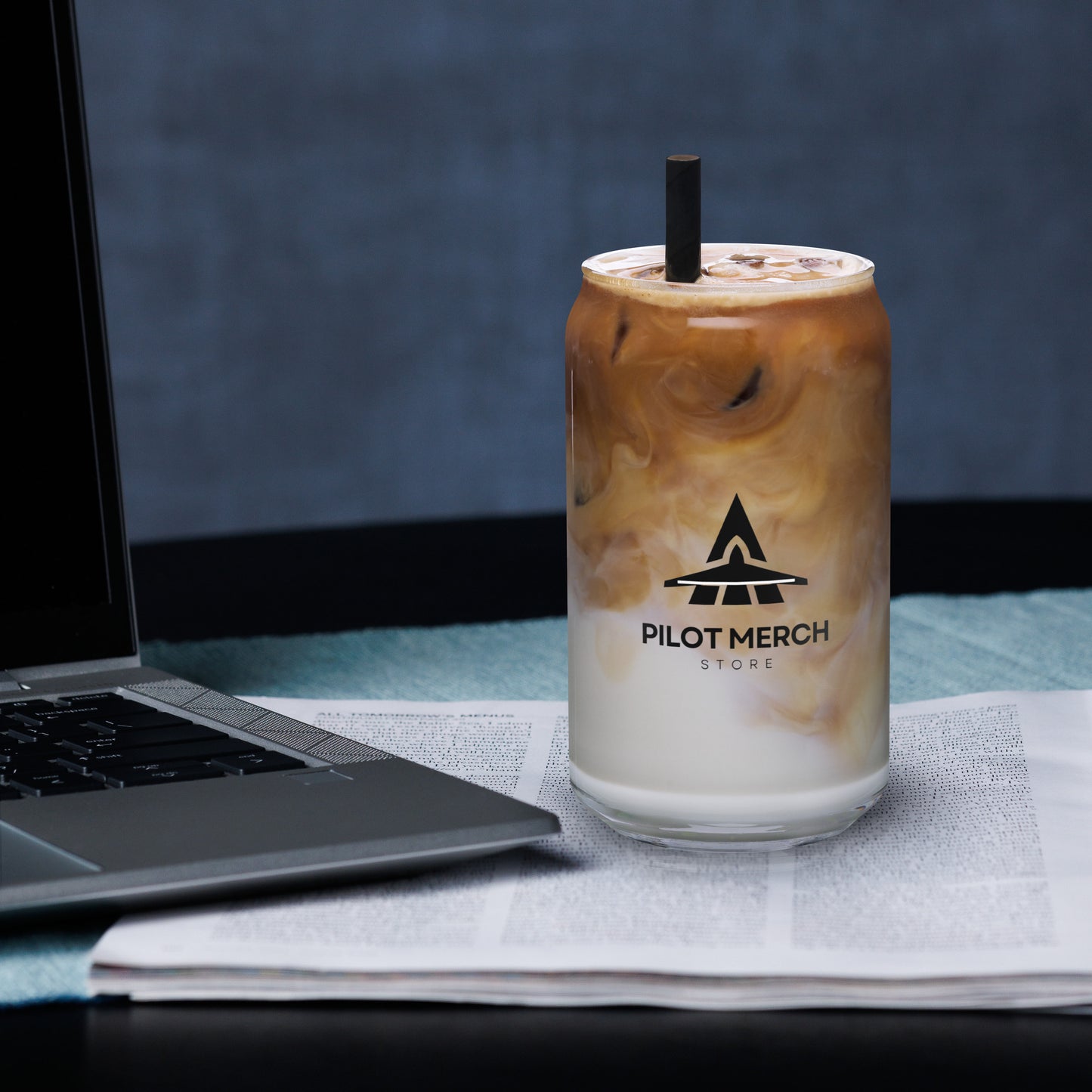 Cool Pilot Merch Branded Can-shaped glass