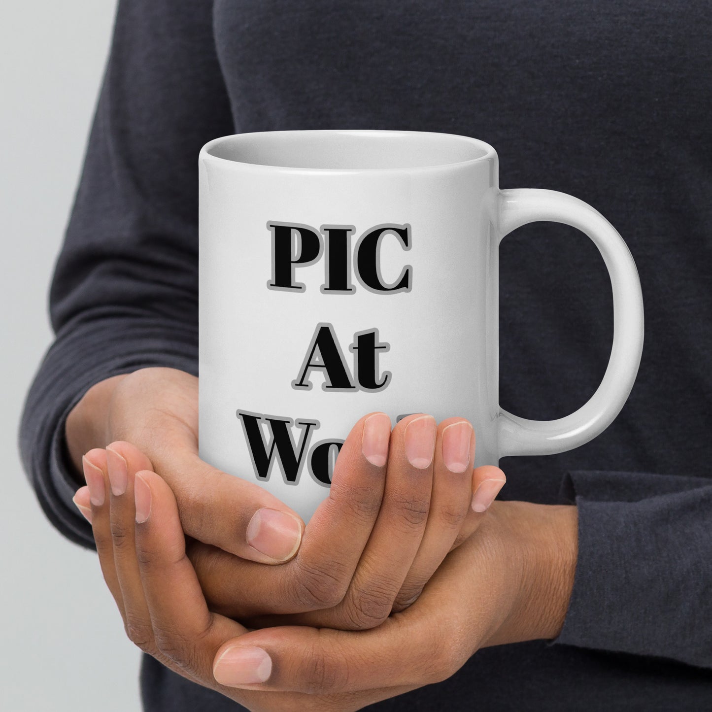 PIC at work White glossy mug