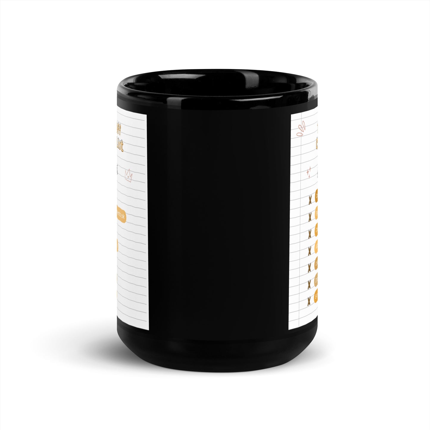 Pilot Check List Black Glossy Mug