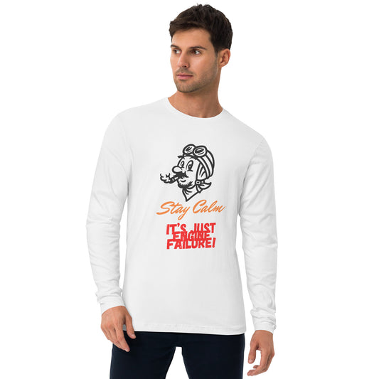 Funny Pilot Long Sleeve Fitted Crew