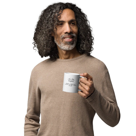 Funny Drone Pilot white glossy mug