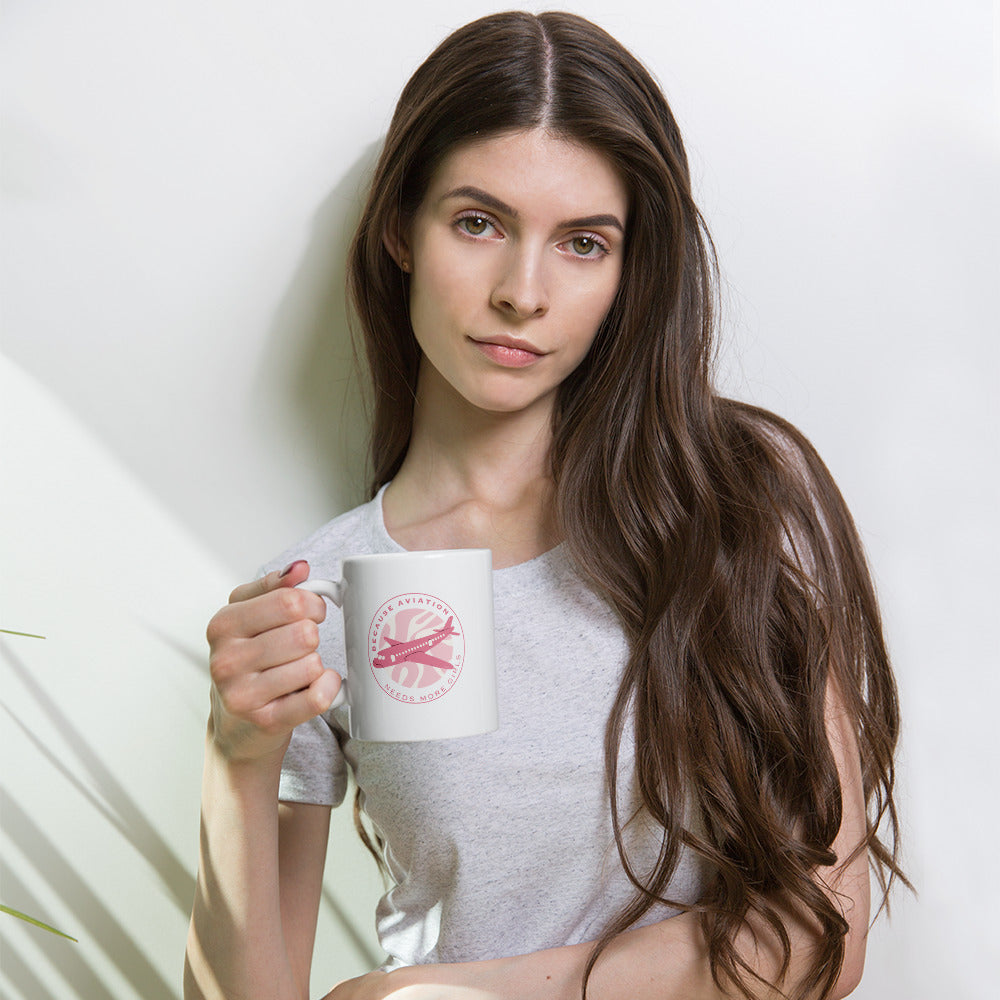 Aviation Girls White glossy mug