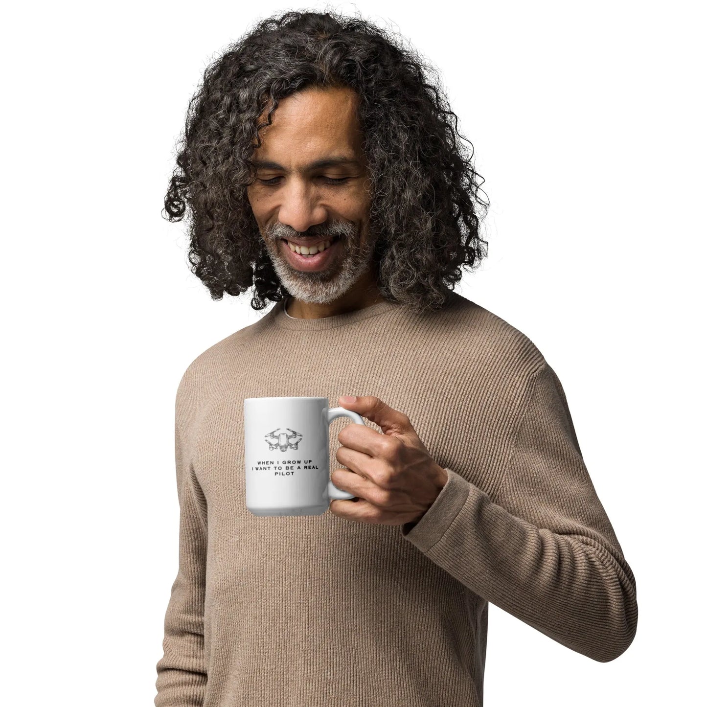 Funny Drone Pilot white glossy mug