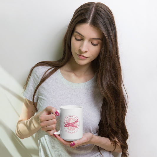 Aviation Girls White glossy mug