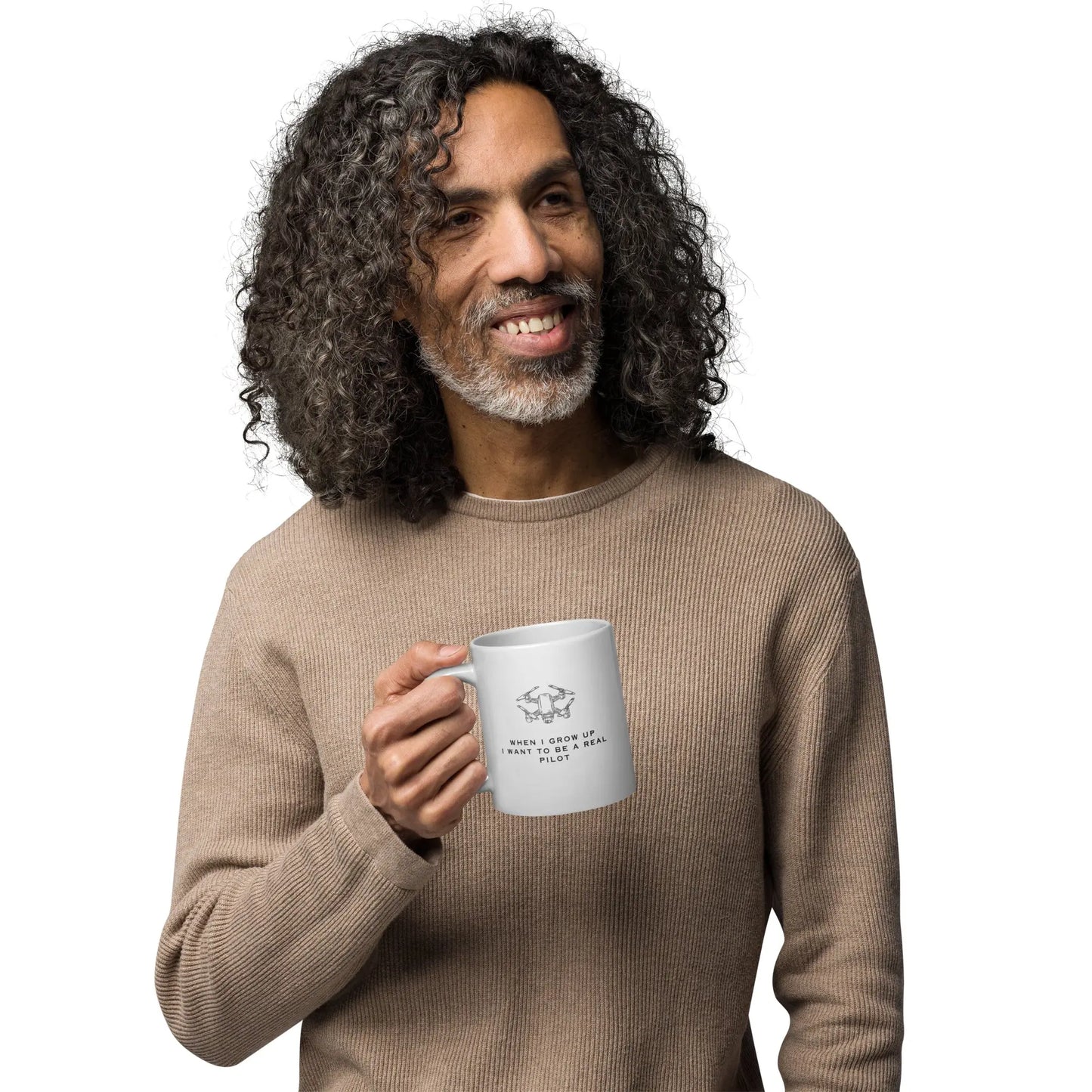 Funny Drone Pilot white glossy mug