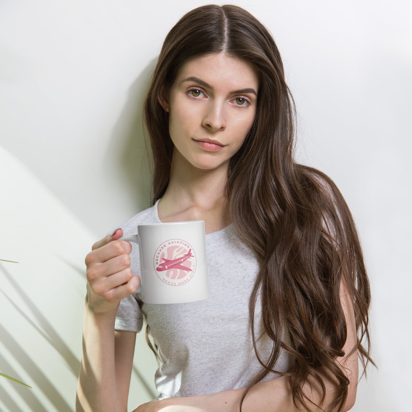 Aviation Girls White glossy mug