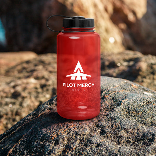Wide mouth plastic Pilot Merch water bottle